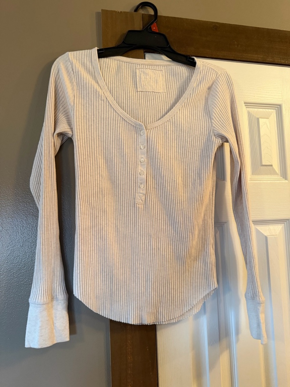 aerie Light Beige Ribbed Top